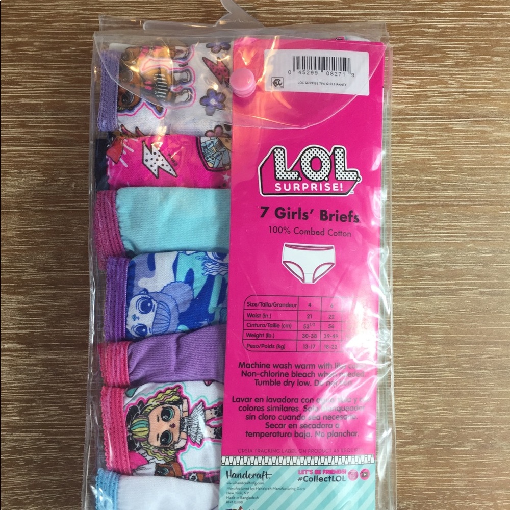 L.O.L. Girls Surprise Underwear 7 - Pack Size 6 - Picture 2 of 2